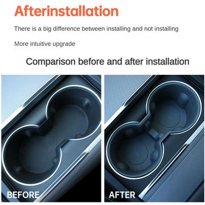 Water Cup Holder Insert For Tesla New Model Y Juniper 2025 Model 3+ Highland 2025 Center Console Organizer TPE Storage Box
