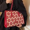 Red High-value Fashion Festive Tote Bag Women's New Bridesmaid Bag Niche Festive Simple Shoulder Bag Women