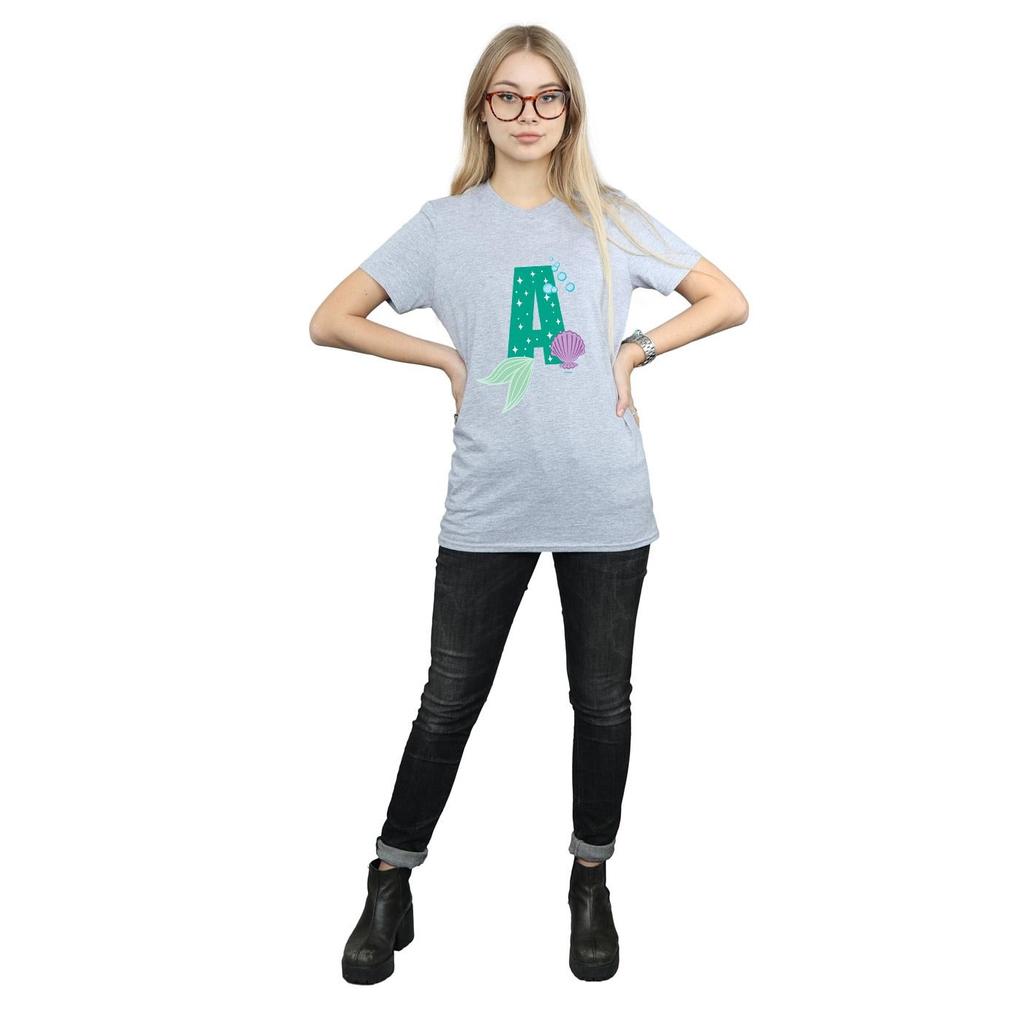 Disney Womens/Ladies Alphabet A Is For Ariel Cotton Boyfriend T-Shirt