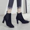 High Heeled Women's Socks Boots, Knitted Breathable, Spring and Autumn Bare Color Thick Heel Single Boots, Thin Heel Casual