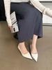 Fashion Pointed Toe Women Pumps 2024 New Arrivals White Beige Pink Black Shallow Slip On Thin Mid Heels Work Shoes Woman Size 35-39
