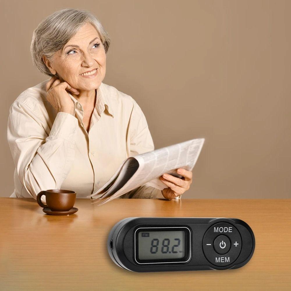 Mini Digital Display FM Receiver LCD Display Pocket Radio Practical Portable FM Radio  Walking