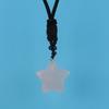 2.5Cm Natural Crystal Agate Star Pentagram Pendant Necklace Black Rope Adjustable N617