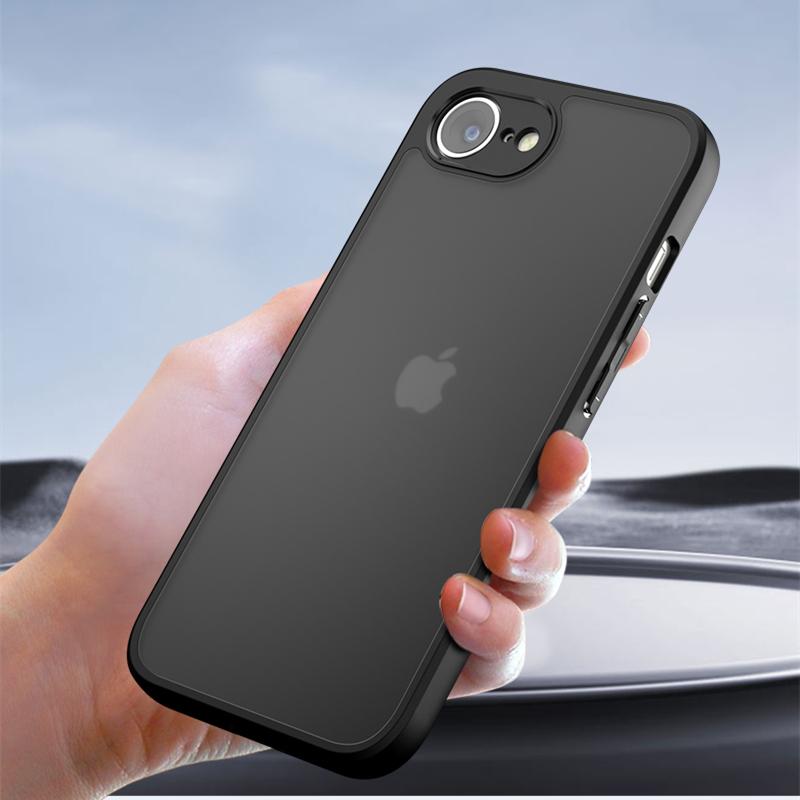 

Для iphone 16e Матовый чехол iphone 16e SE4 SE 2025 Funda Чехол Coque Матовый Прозрачный ПК Ударопрочный ТПУ Задняя крышка iphone 16e For iphone SE2 SE3 чёрный