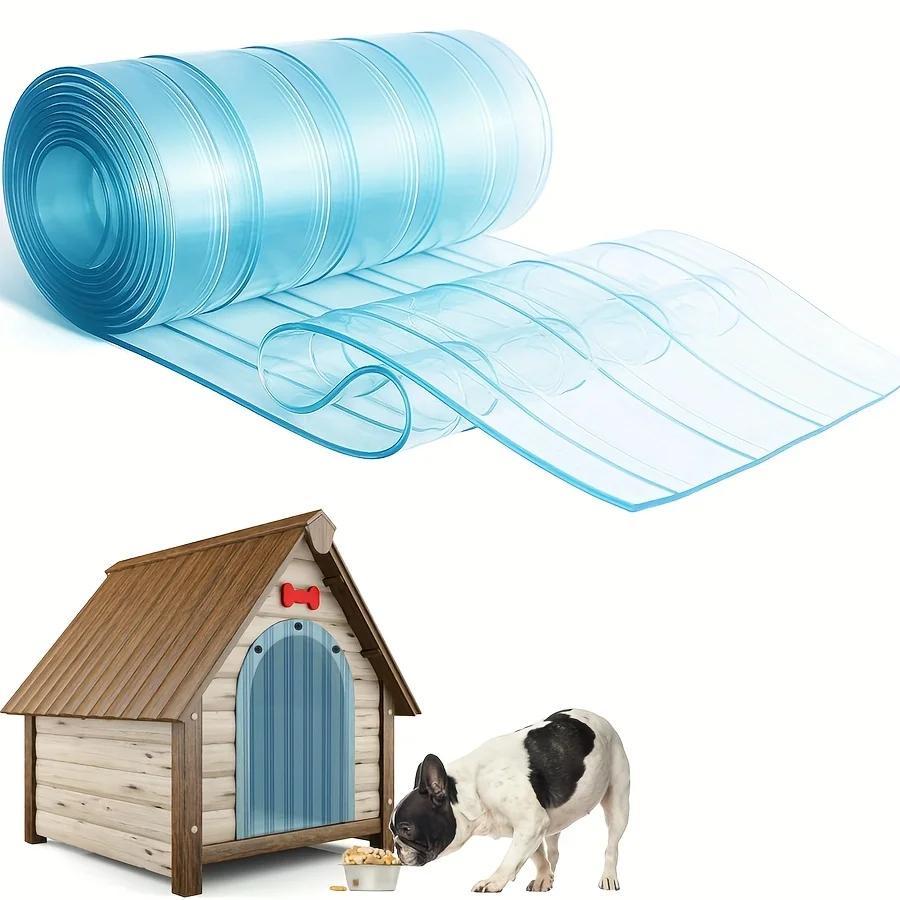 1Pc Cuttable Clear PVC Pet Door Flap Waterproof Thermal‑Insulated Replacement Dog‑House Door Curtain Dust‑Proof Easy‑Install Pet