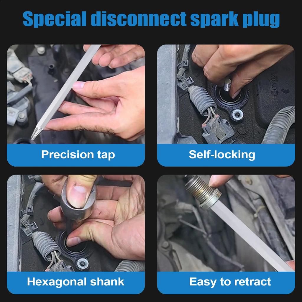 Spark Plug Extractor Tool Hexagonal Universal Auto Accessories Glow Plug Removal Tool for Garage Vehicle Inspector Shop Car