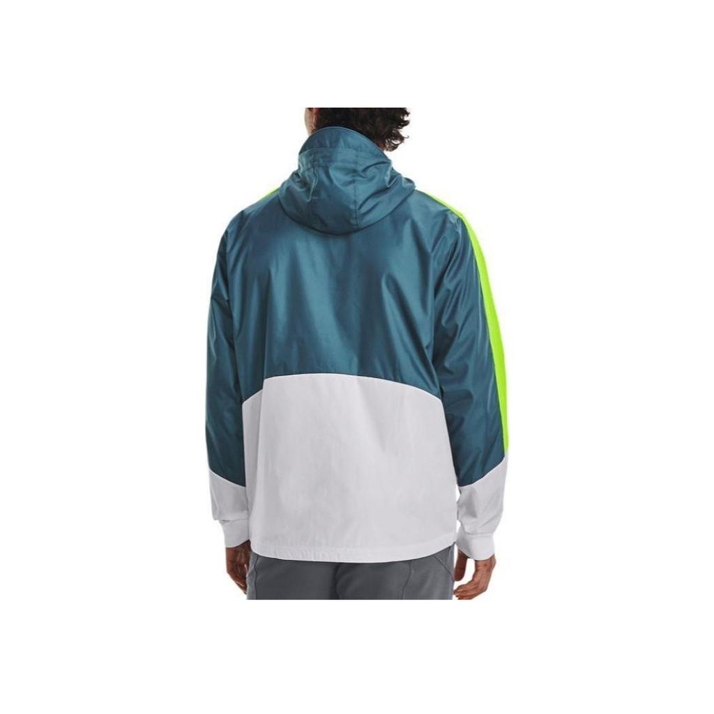 Under Armour Logo Print Color Block Hooded Zip Jacket Men Jackets Blue 1373821-414