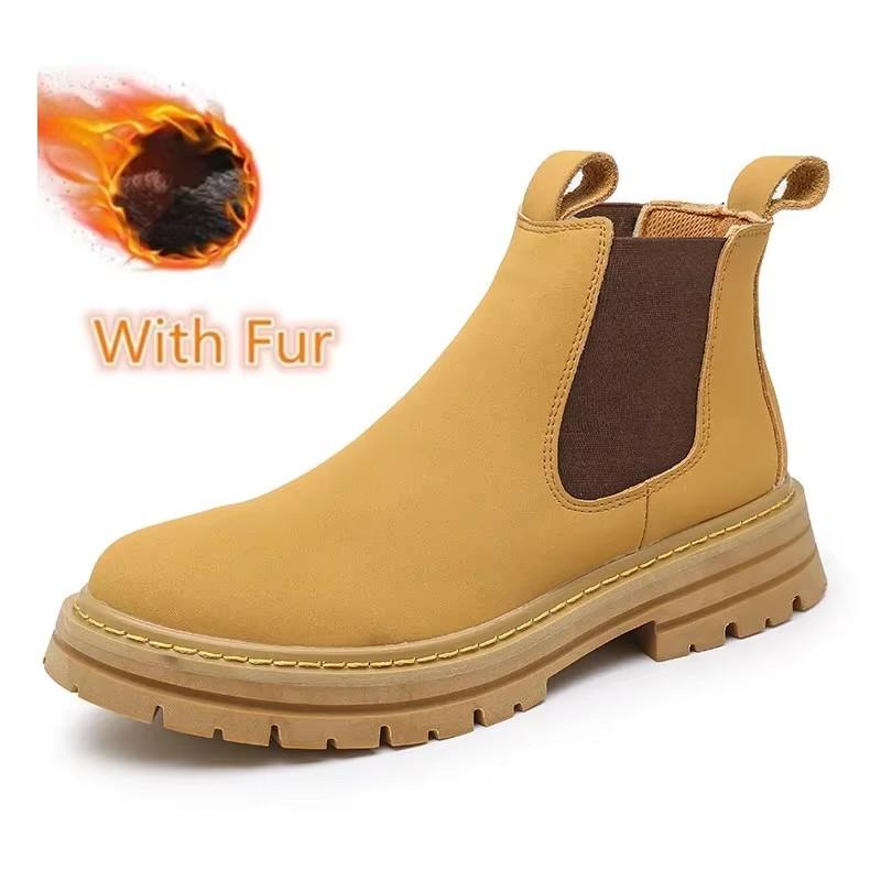 

Модные высококачественные мужские ботинки, высокие мужские классические туфли ручной работы, модные мужские туфли «Челси», желтые мужские кожаные ботильоны 47