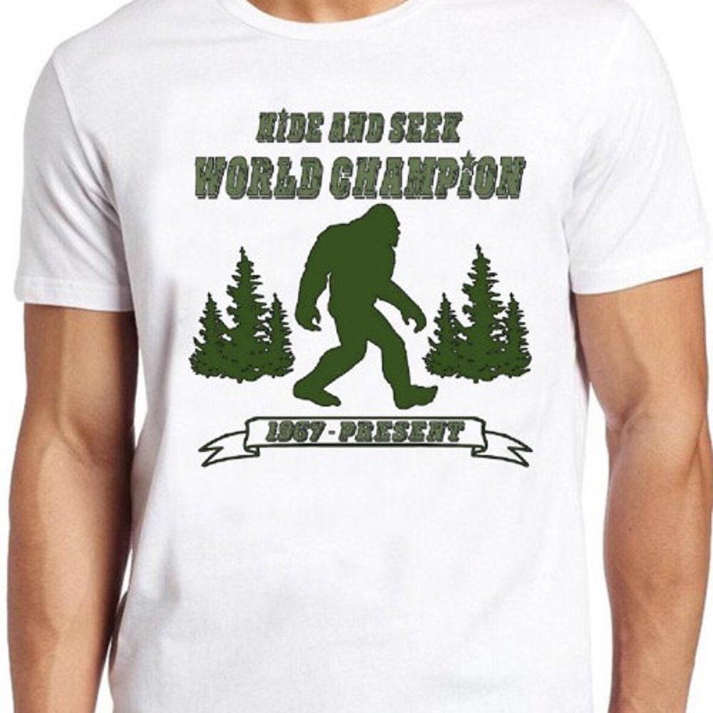 

230GSM 100% Cotton T-Shirt Big Foot T Shirt Hide and Seek Champion Sasquatch Cool Gift Tee 186 XS белый