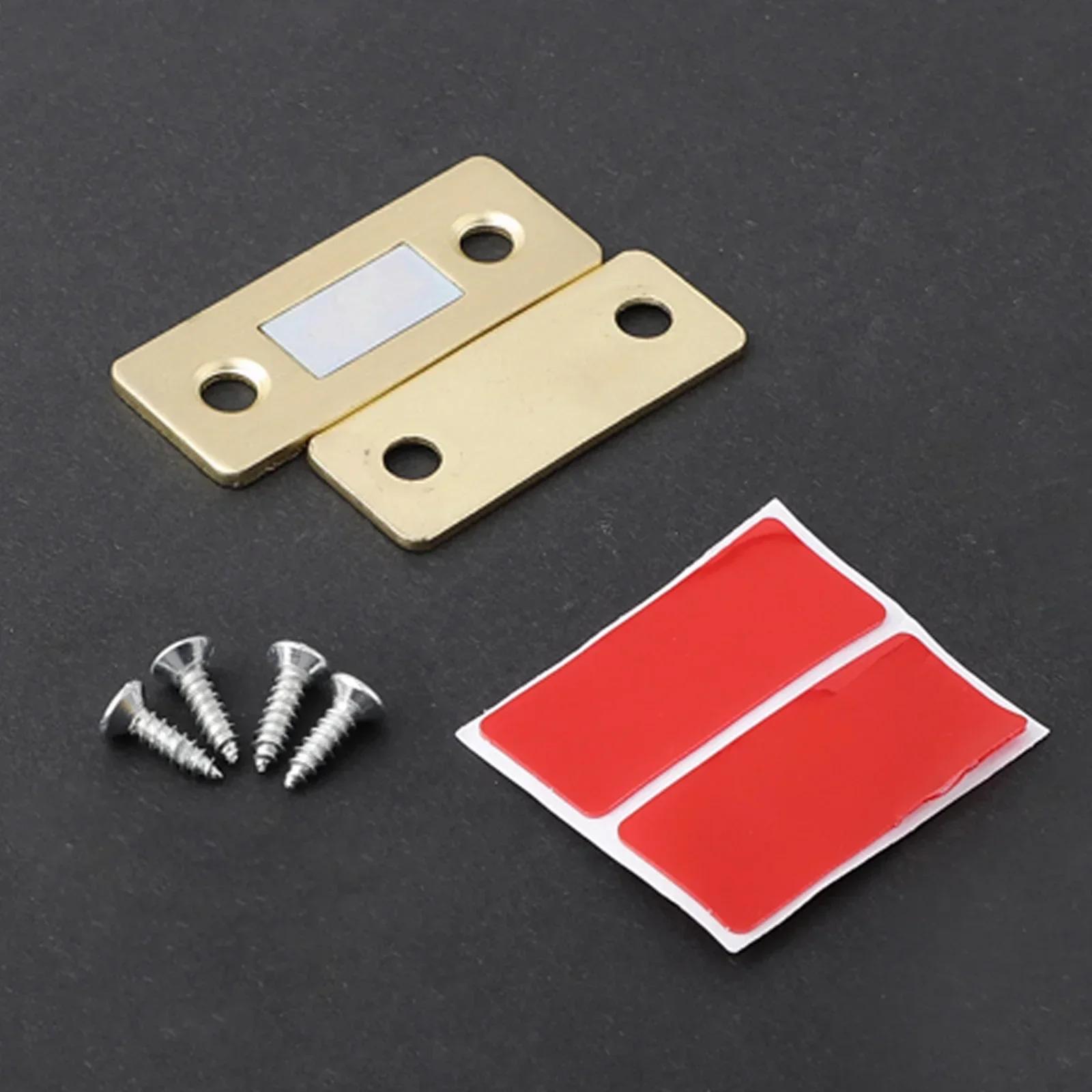 1 Набор Магнитных Защелок для Шкафов Дверных Стопоров Магнитная Защелка Антикоррозийный Дверной Магнит С Винтом Для Дома Магнитная Дверная Присоска золотой