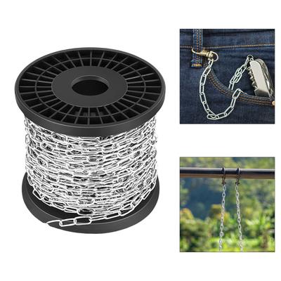 Pratica Catena in Acciaio Zincato Argento da 100 cm a Rotolo per Appendere Mangiatoie per Uccelli, Luci Sopratesta, Opere d'Arte e Vasi di Fiori