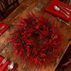 Bright Red Xmas Holiday Wreaths Purely Handmade Artificial Plant Garland  Home Decor