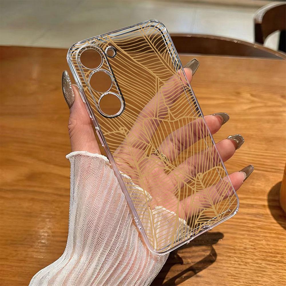 Barevný skutečný sušený květ Průhledný kryt na telefon Pro Samsung Galaxy A56 A17 A26 A36 A37 A06 A07 Průhledný měkký TPU kryt Odolný proti nárazům