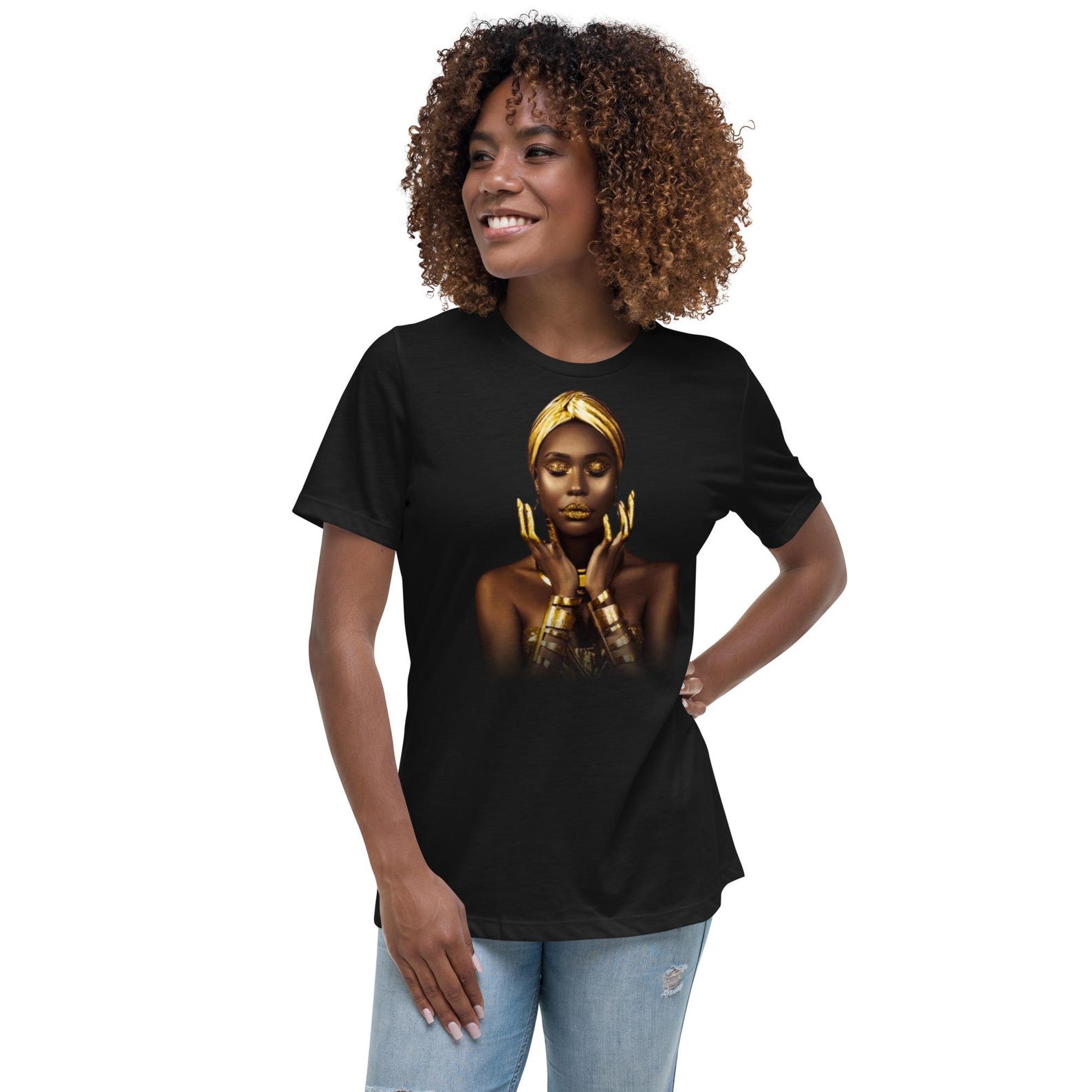 Melanin Magic Black Woman Relaxed Women s T-Shirt | Soulful Embrace Afrocentric | Empowering Gift for Her S