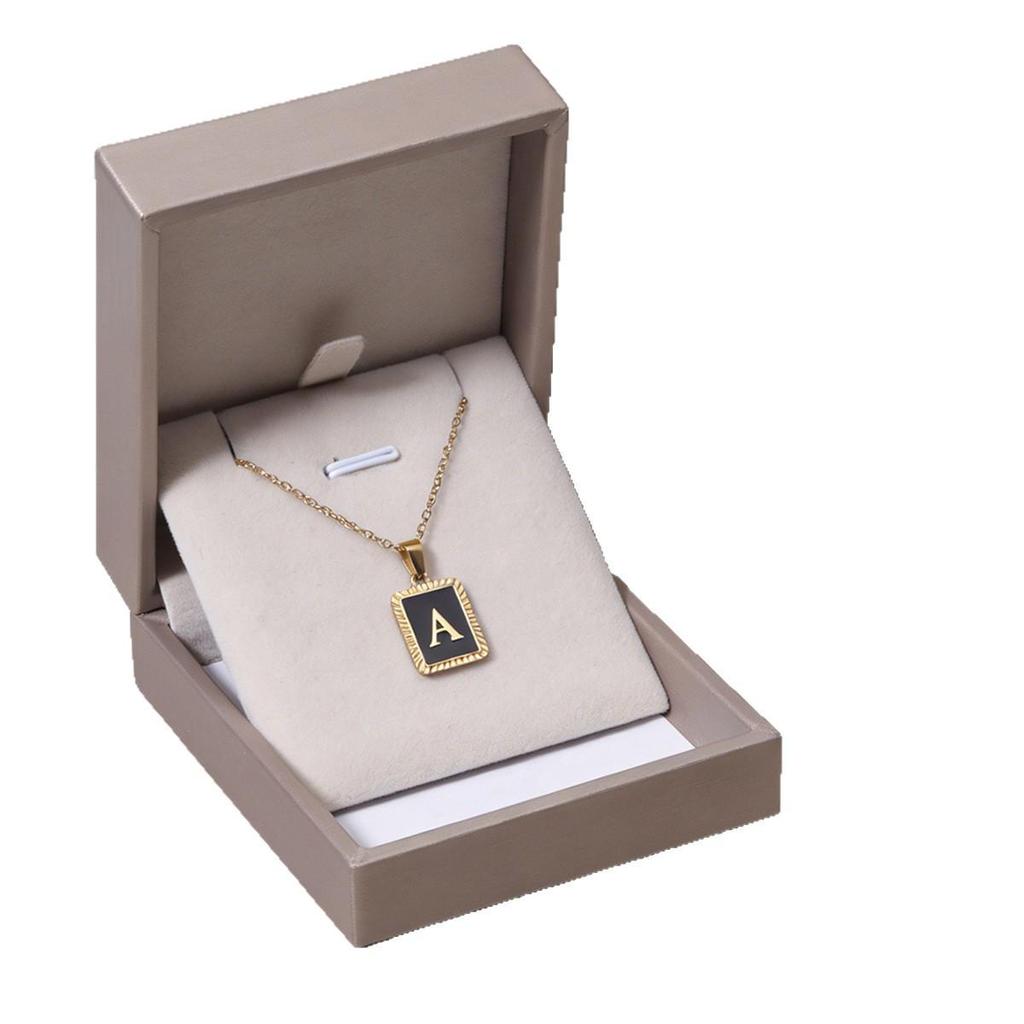 Stainless Steel Letter Pendant Clavicle Chain Necklace for Women - European & American Style