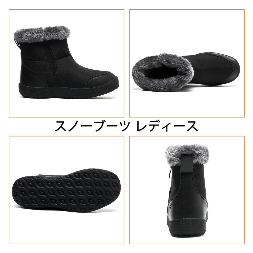 Ziitop Lightweight Short Snow Boots with Warm Thick Casual Winter Boots for Commuting and Easy To Put On and Take Off Women's Fleece-Lined Waterproof,