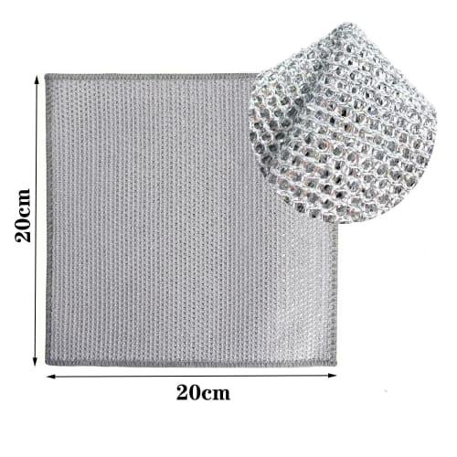 Reversible Metal Wire Dishcloths, Bamboo Charcoal Kitchen Cloths, 5/10 Count, Dishwashing, Kitchen Towels, Absorbent, Oil-Resistant, Double-Sided, Wet