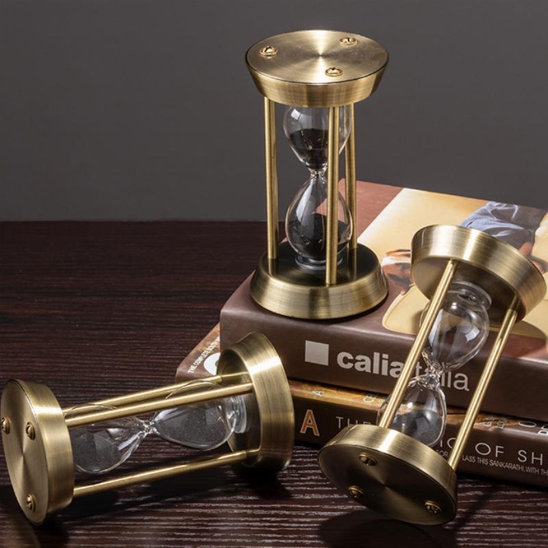 1/3/5/10/15 Minuter Vintage Metall Timglas Timer Sandglas Sandklocka Vardagsrumsprydnader Kontorsskrivbordsdekor Födelsedagspresenter
