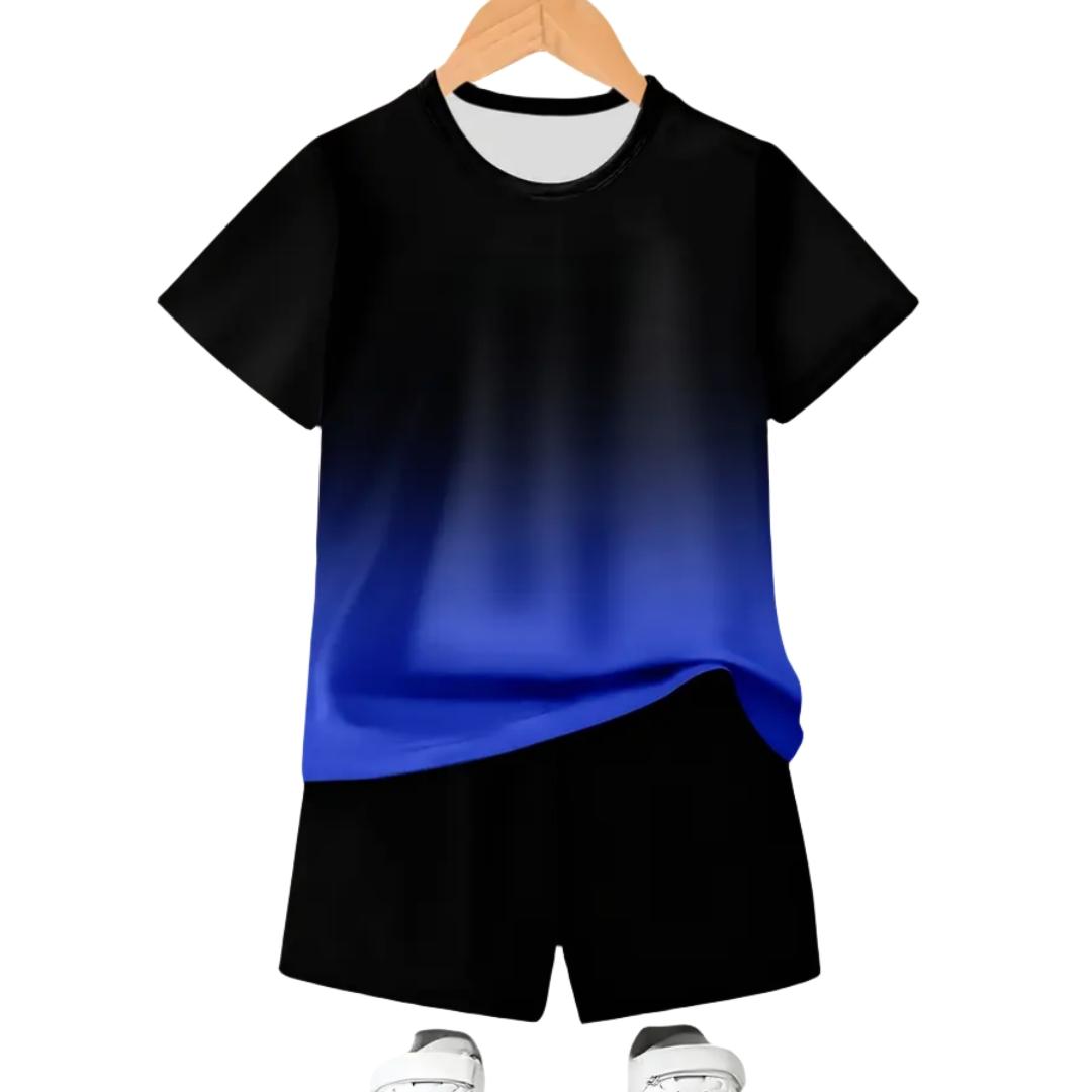 Children s top and bottom set, boys simple gradient sportswear 150