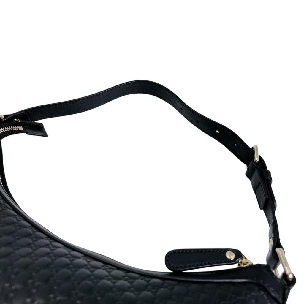 Gucci Guccisima Micro Shoulder Bag Leather Black Women 449732 Used