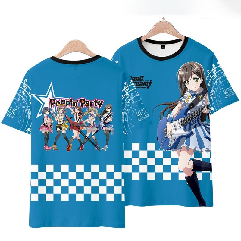 

BanG Dream! T-shirt Girl Band Poppin Party Rimi Arisa 3D Print Anime Tshirt For Men Women Short Sleeve S