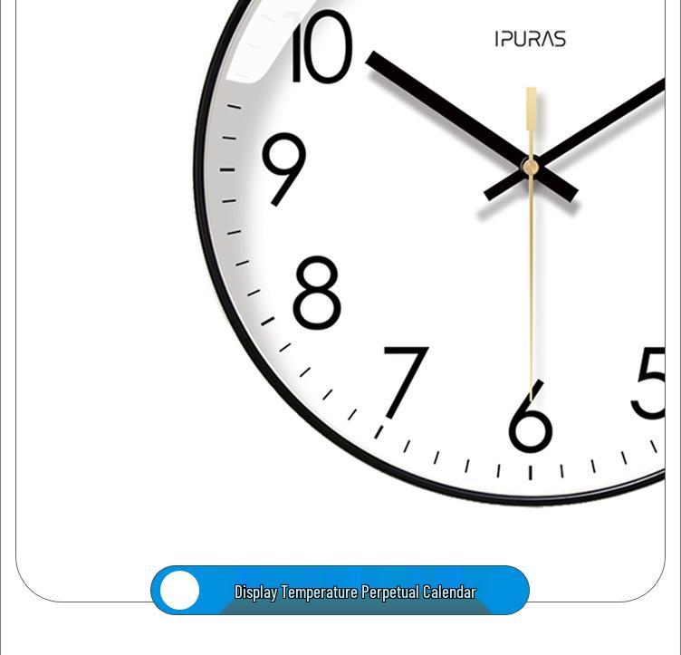 Yipula 6026 Silent Classic Living Room Wall Clock with Perpetual Double Calendar and Quartz Movement