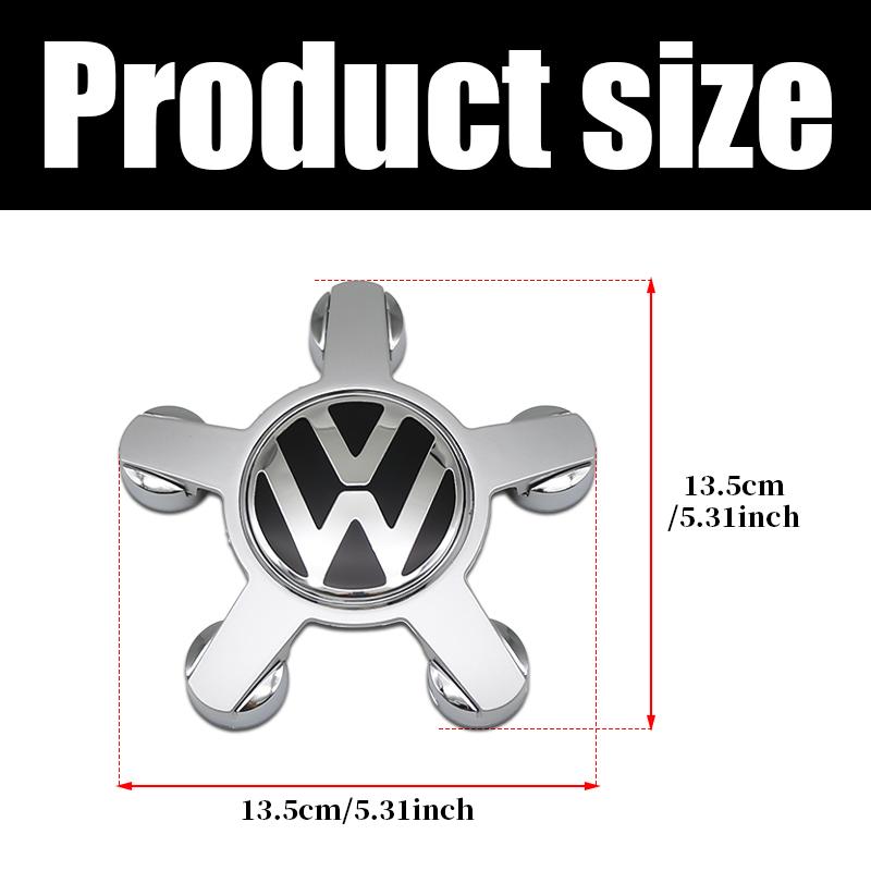 4pcs 135mm Car Wheel Center Cap Hub Covers Badge For VW Golf Passat Tiguan Polo Jetta Beetle Scirocco 3D Premium Plus Value Pack