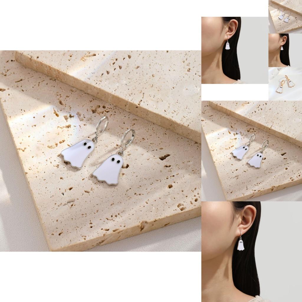 Cute And Playful Gold Ghost Earrings For Women Perfect For Halloween Festivities