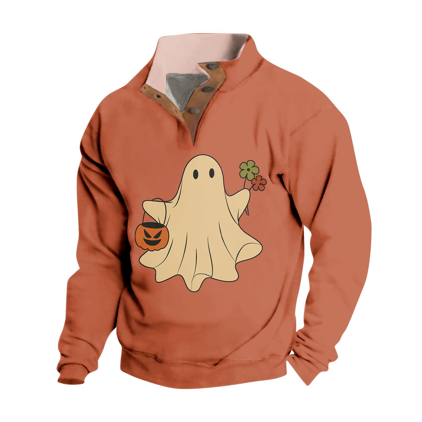 

Весенне-осенняя мужская толстовка с воротником-стойкой на открытом воздухе, повседневные свитера, топы L оранжевый