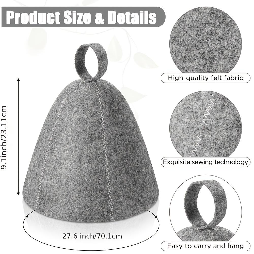 

1PC Grey Felt Sauna Hat Heat Insulation Cap for Russian Banya Sauna Spa Bathing Hair Protection Head Cover 1 piece pack серый