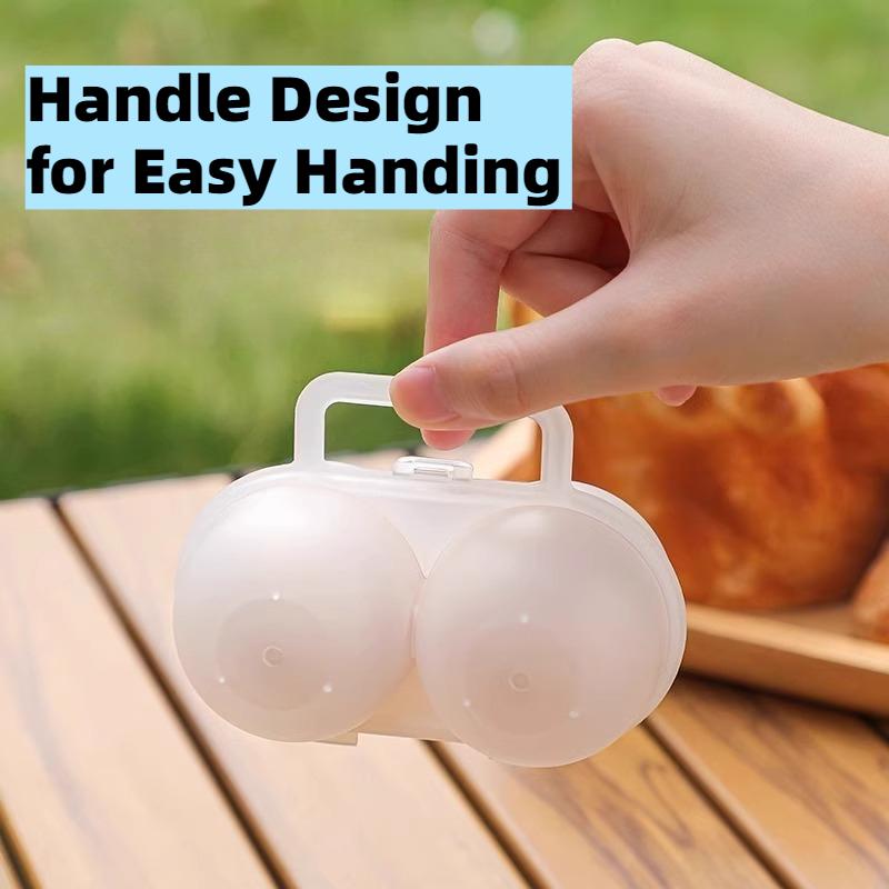 2Pcs 2-Cell Outdoor Portable Egg Box Plastic Tray Shock-absorbing Anti Drop Egg Loade Storage Containers Organizer Box Storage