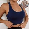ქალის სპორტული ბიუსტჰალტერი ვარჯიში Push Up Seamless Sexy Fast Dry Yoga Fitness მოსახსნელი ბალიშები შოკგამძლე მავთულები თავისუფალი X ფორმის უკან