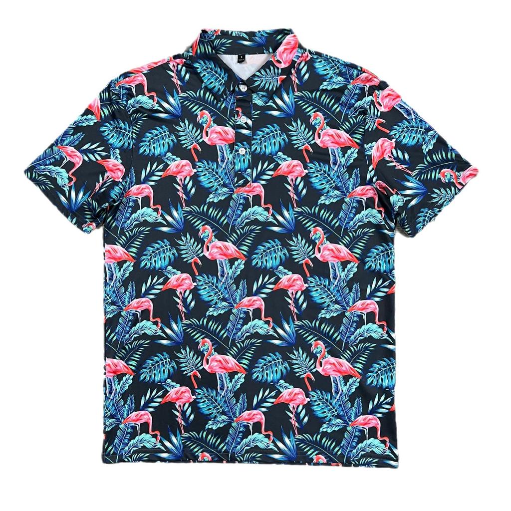 Athletic essential! Short-sleeve Polo with Runner Print, Sporty Casual Wear