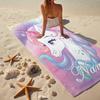 Custom Name Ultra-Soft Beach Towel with Unicorn Theme,Ideal for Pool - Camping, Diving - Perfect Travel Essential, Vibrant Beach Towel.