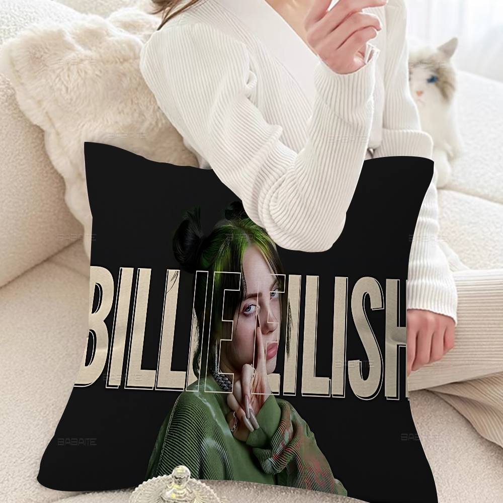 B-BillieS Singer E-EilishS Pillow Cushion Cover Pillowcase Living Room Sofa Home Decor Customized 30x30cm