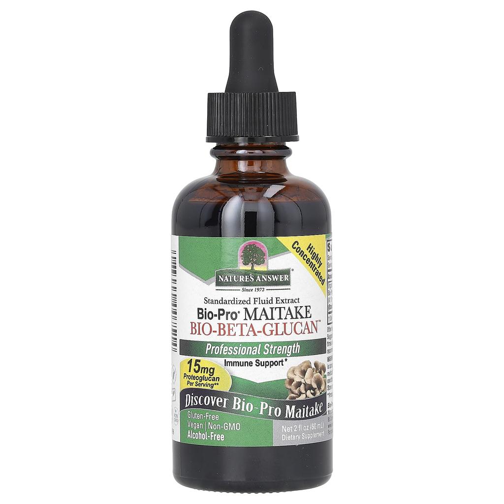 Nature'S Answer, Bio-Pro Leaf Mushroom Bio-Beta Glucan, Alcohol Free, 15Mg, 60Ml(2Fl Oz)