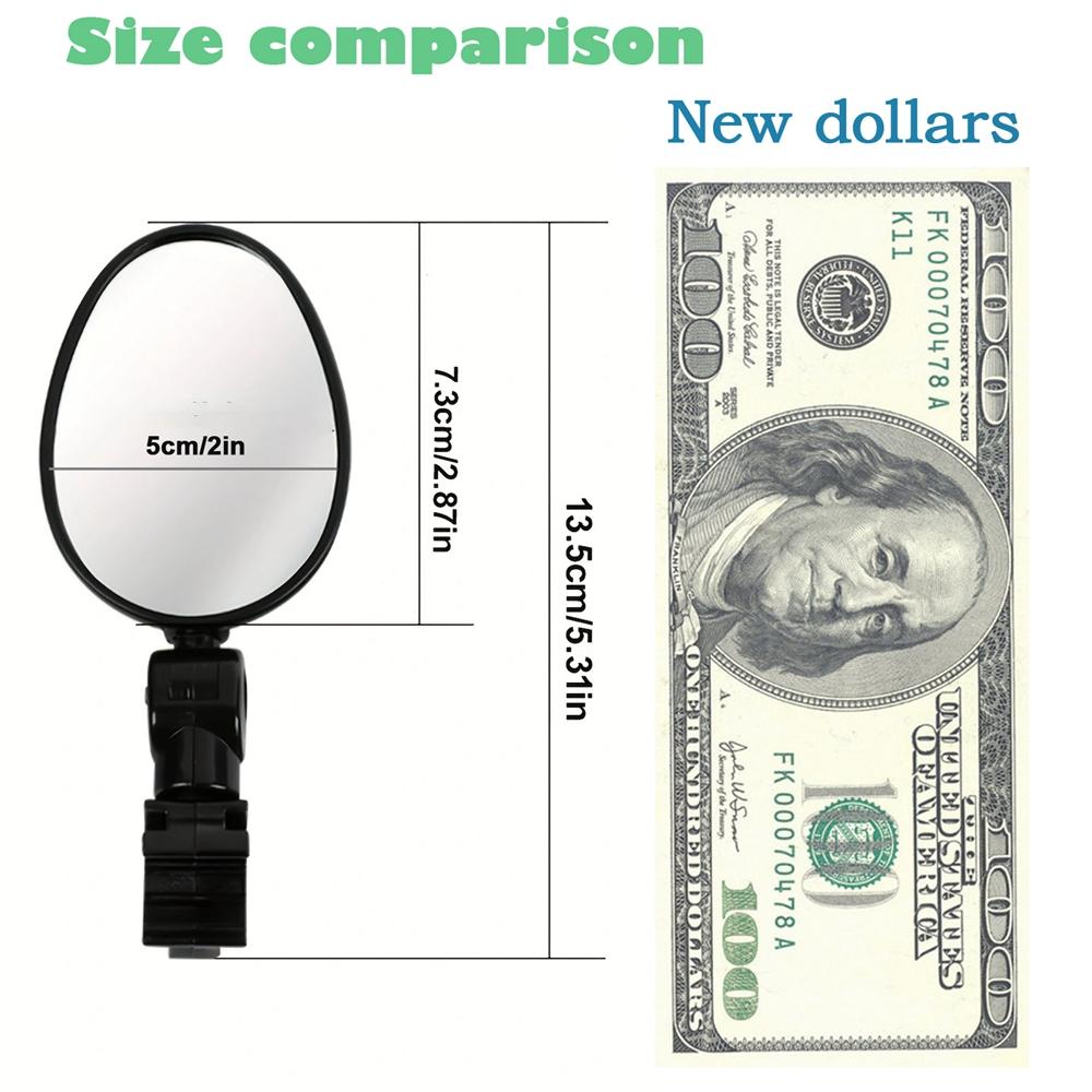 2 STÜCK Fahrrad Rückspiegel 360 Grad Einstellbar Drehbar Universal Fahrradlenker Rückspiegel für MTB Rennrad