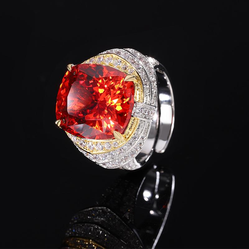 

Ювелирные изделия Медное основание Позолоченное Имитация огранки «Птичье гнездо» Толстое Прямоугольное Легкое Роскошное Кольцо Женское 14 * 16