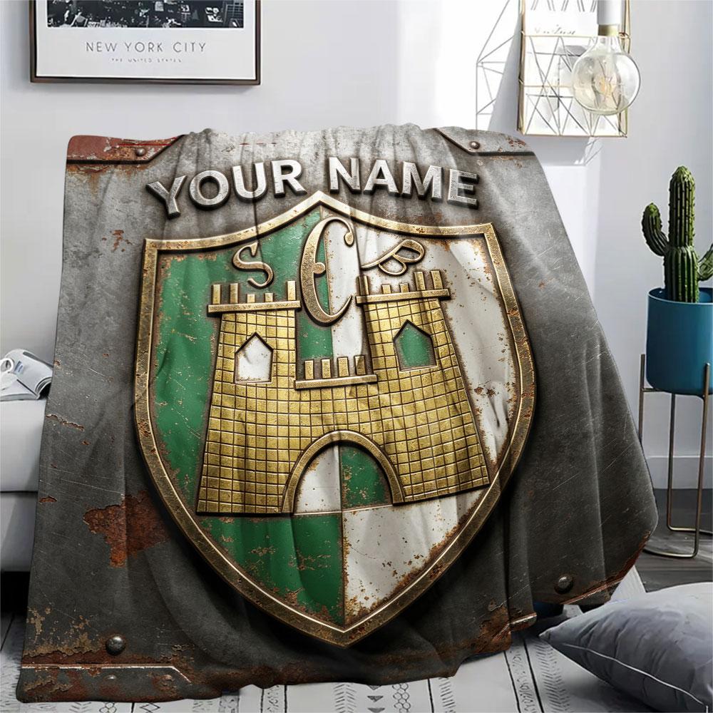 Custom Name,SC Braga Printed Flannel Blanket, soft throw for bedroom sofa, washable, Christmas present, great gift.