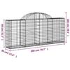 VidaXL Paniers à gabions arqués 8 pcs 200x30x80/100 cm Fer galvanisé, gabion, cage de gabion, panier de mur de gabion, mur 3146095