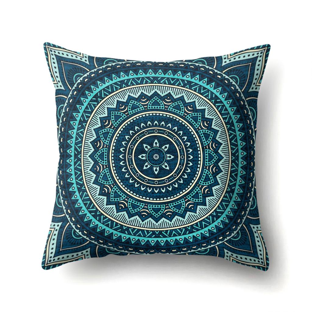 Polyester Pillowcase Boho Mandala Flower Texture Pillowcase Home Soft Decoration