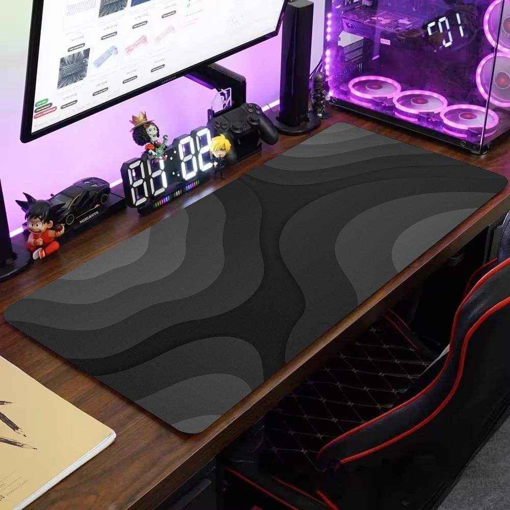 Gray Curve Mouse Pad XXL Computer Accessories Office Game Table Mats Rubber Anti-slip Gaming Keyboard Mousepads Desk Pads 40x90