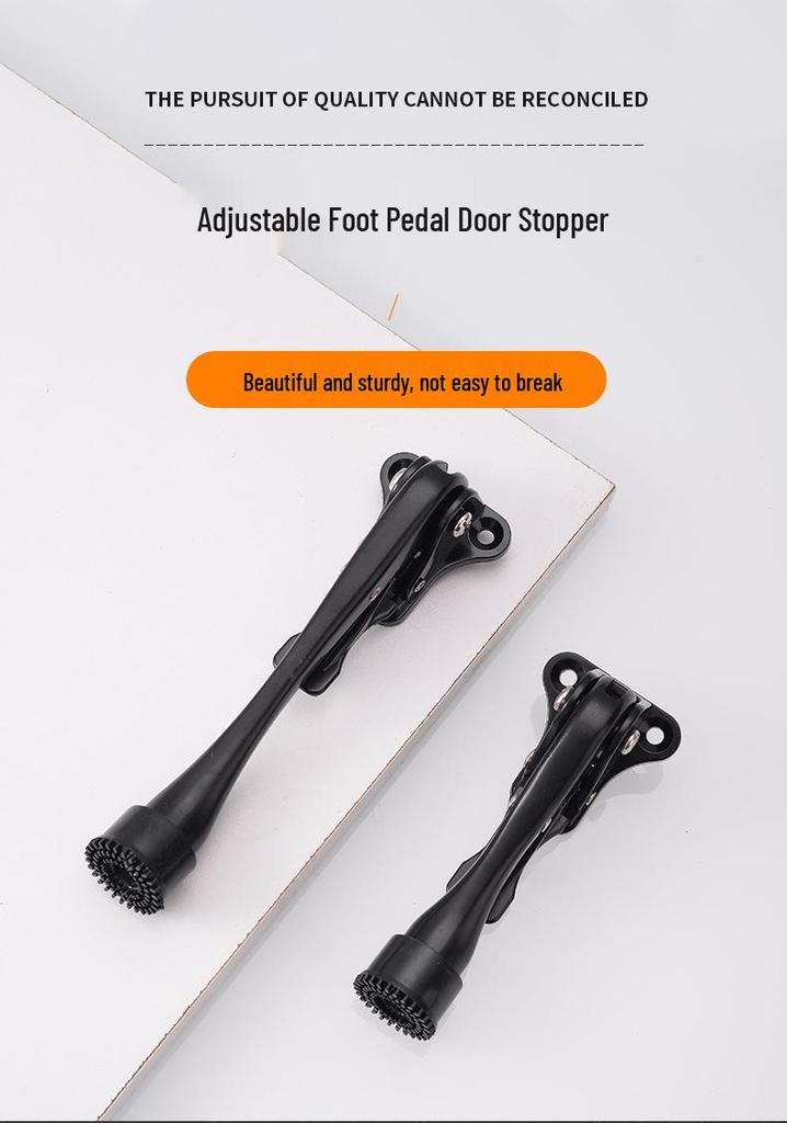Zinc Alloy Foot Pedal Door Stopper - Anti-Collision Device for Bedroom, Bathroom, Glass, or Wooden Doors.