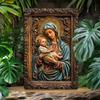 Vintage Mary & Jesus Aluminum Wall Art, Metal Tin Sign for Home, Office, or Bedroom Decor | Durable, Easy-to-Install