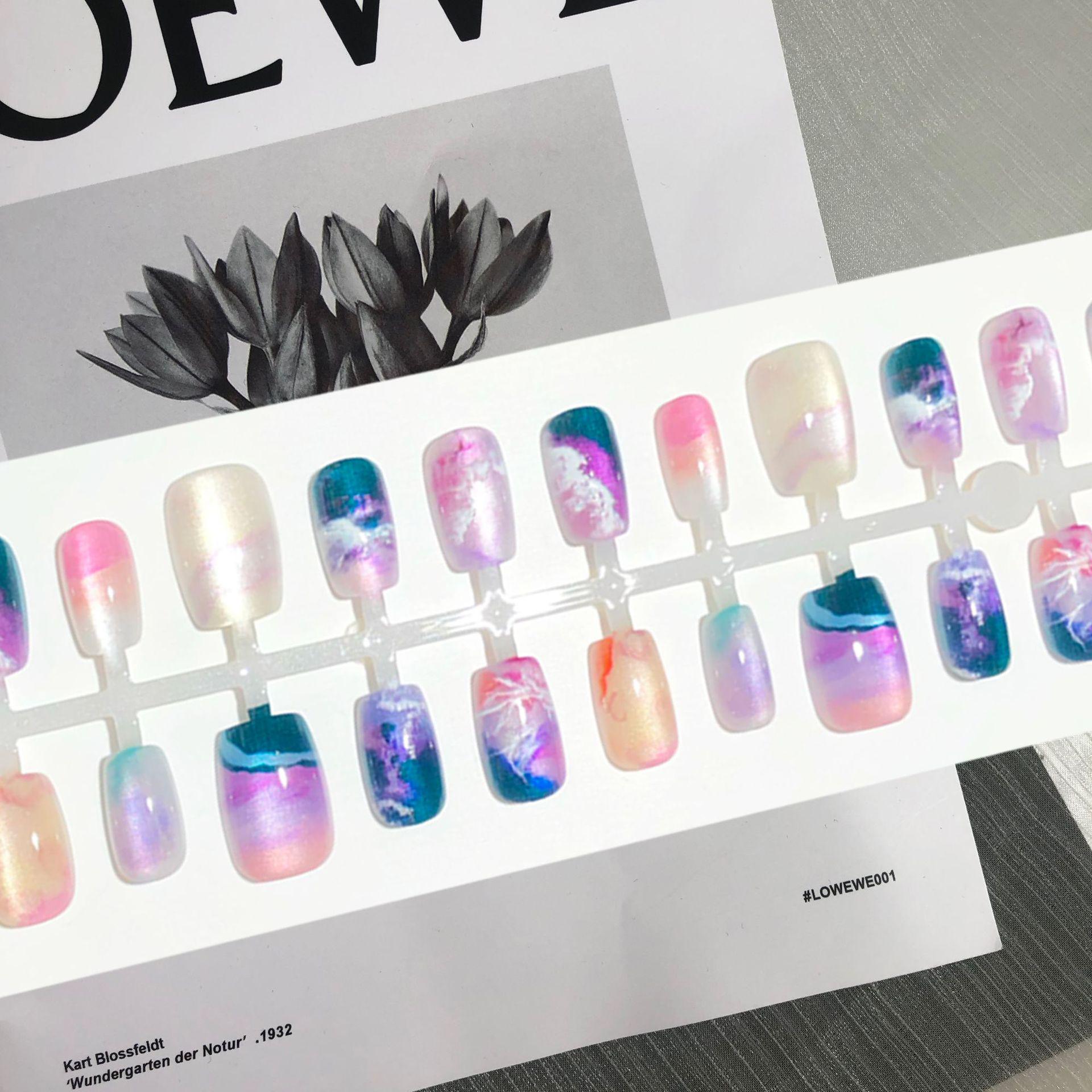 

Cat Eye Pink Ocean Ombre Nail Art Stickers - 30 Pieces Sunset Beach YM467 [30 Pieces/Strip] All Size S