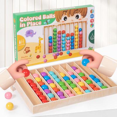 Children's Wooden Color Puzzle Abacus: Educational Beads Stacking Game and Math Teaching Aid