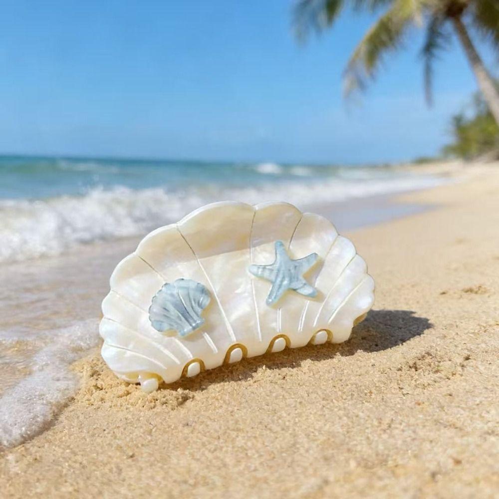 Starfish Ocean Style Fish Hair Claw Hairpin Fish Shape Grab Clip Sweet Shell Grasp  Travel