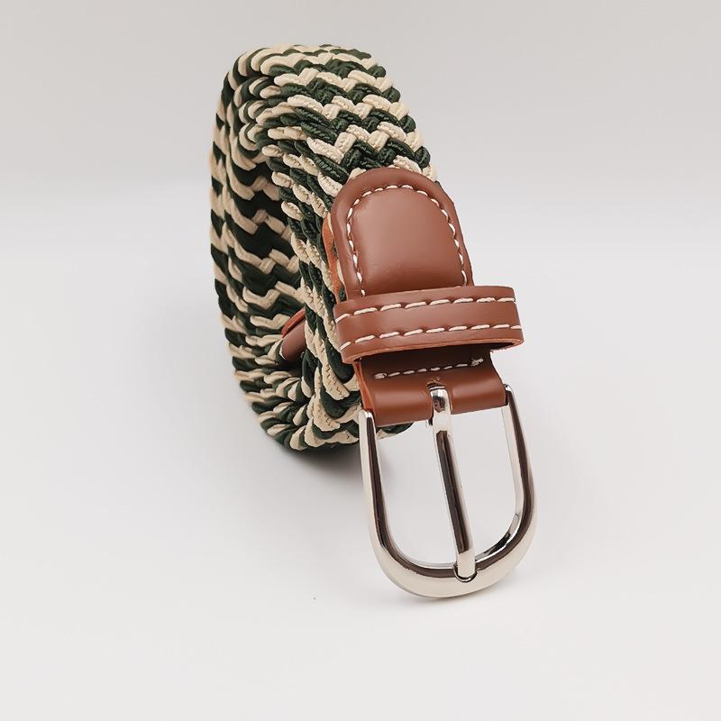 Men and Women Pin Buckle Canvas Belts, Thin Elastic Elastic Belts, Young Students Knitted Canvas Belts