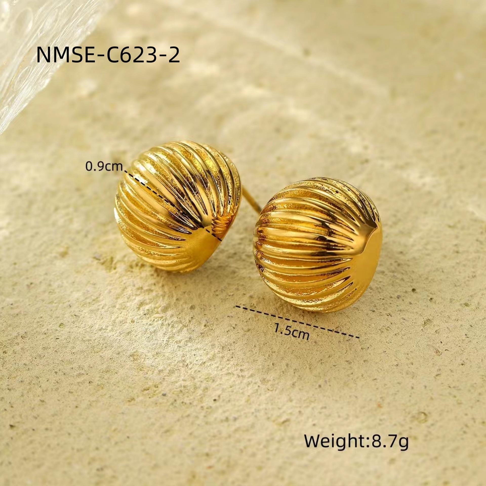 GEMCHIC Women s Minimalist Round Striped Stainless Steel Stud Earrings