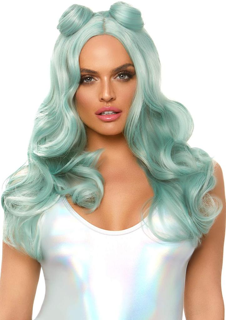 LEG AVENUE Beachy Waves Long Wig with SAGE A2859 24" Buns.